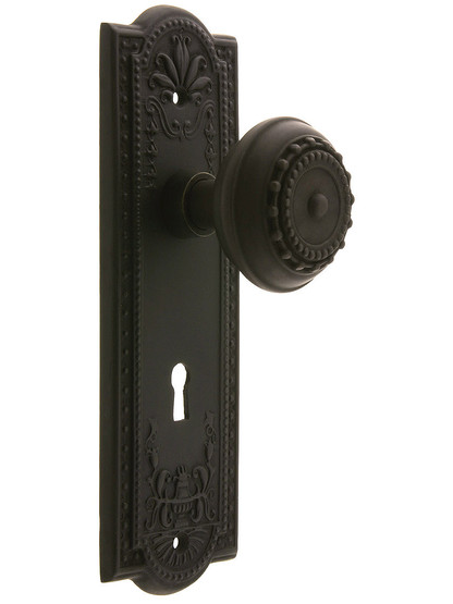 Meadows Design Mortise Lock Set With Matching Knobs in Oil Rubbed Bronze.